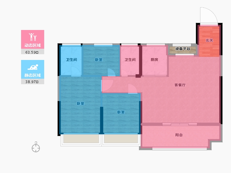 浙江省-嘉兴市-汇景悦湖-94.00-户型库-动静分区