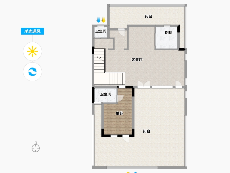 江苏省-南通市-蓝城·南通桃李春风-160.00-户型库-采光通风