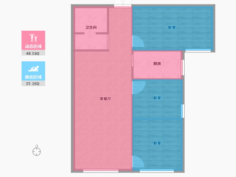 新疆维吾尔自治区-乌鲁木齐市-阳光恒昌商务公园一品苑-76.47-户型库-动静分区