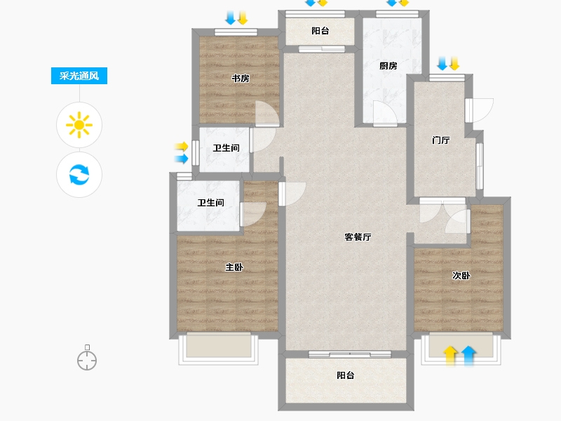 江苏省-盐城市-美麟常青藤-99.00-户型库-采光通风