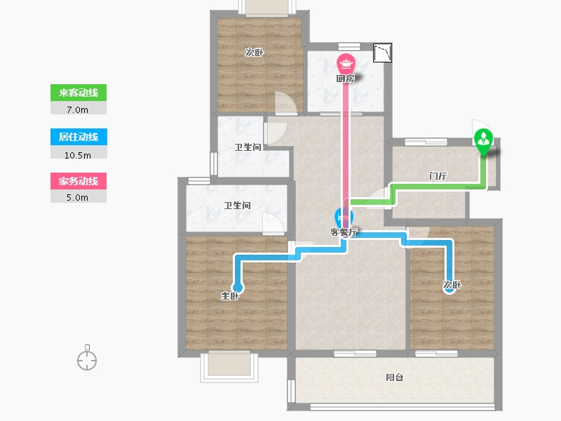 江苏省-南通市-融创·时代中心-93.00-户型库-动静线