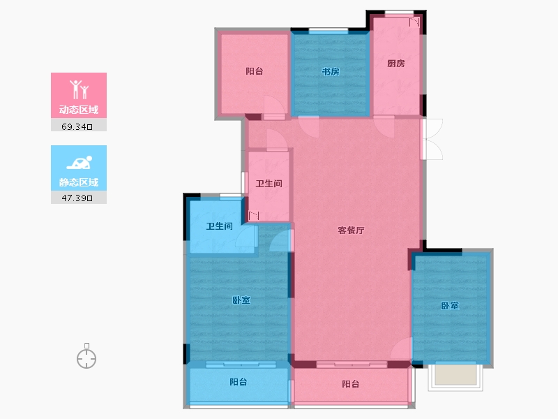 浙江省-湖州市-湖州恒大悦龙台-105.00-户型库-动静分区