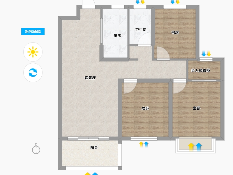 江苏省-徐州市-睢宁东城名郡-83.00-户型库-采光通风