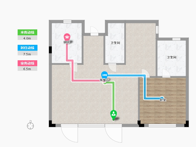 浙江省-宁波市-海风四季-94.00-户型库-动静线