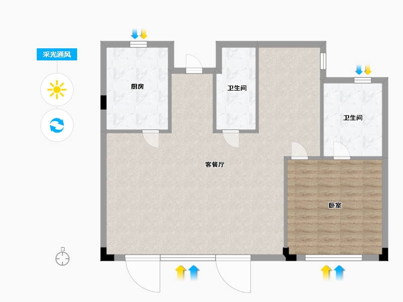 浙江省-宁波市-海风四季-94.00-户型库-采光通风