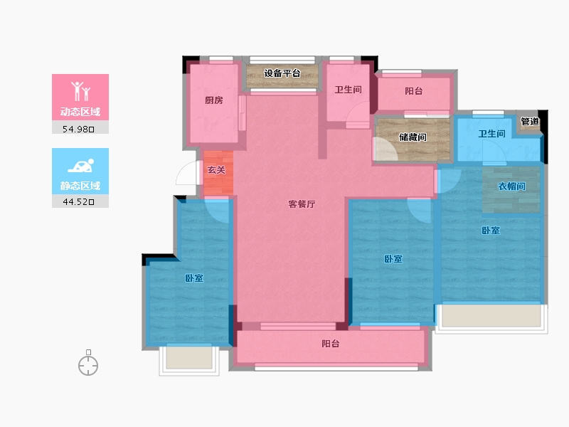 浙江省-湖州市-金成首品-92.62-户型库-动静分区