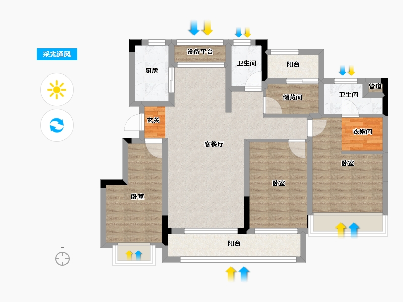 浙江省-湖州市-金成首品-92.62-户型库-采光通风