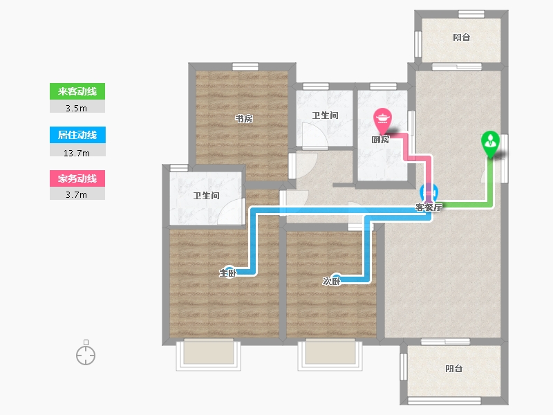 江苏省-南通市-美豪澜庭-94.00-户型库-动静线