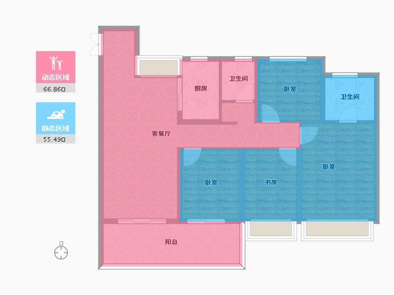 江苏省-南京市-雅居乐汇港城-110.00-户型库-动静分区