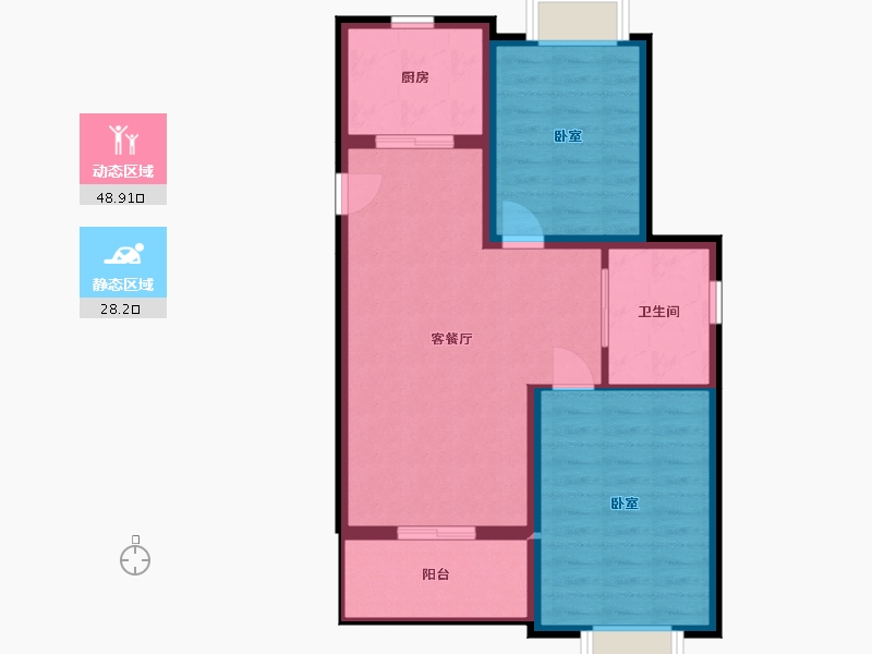 浙江省-嘉兴市-绿城·乌镇雅园-69.48-户型库-动静分区