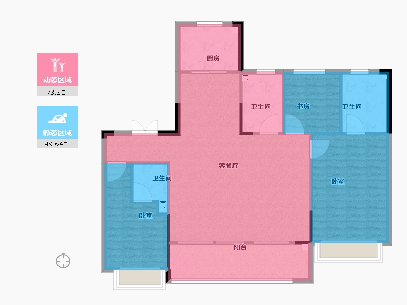 浙江省-金华市-永康一方万达广场-113.00-户型库-动静分区