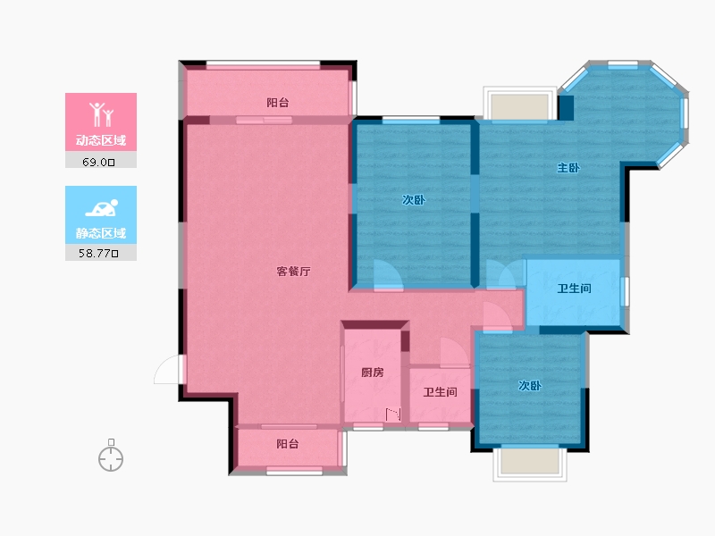 江苏省-淮安市-御景天成花苑-114.24-户型库-动静分区