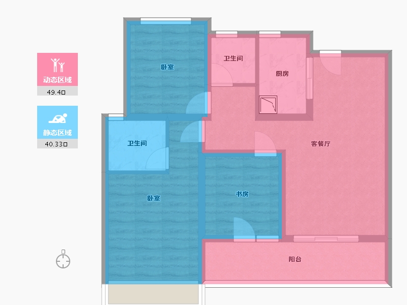 浙江省-杭州市-荣盛檀越府-79.01-户型库-动静分区