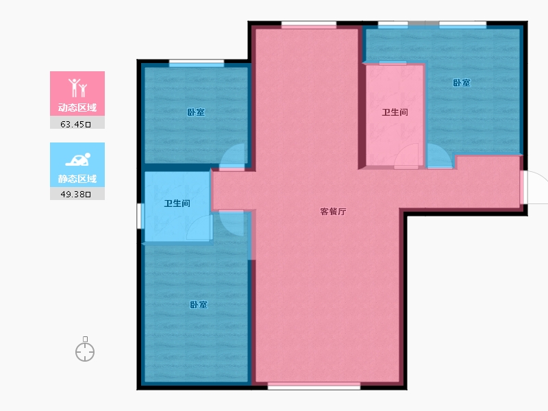 宁夏回族自治区-银川市-香榭丽舍花园-102.24-户型库-动静分区