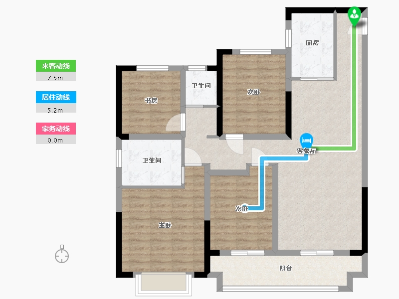 江苏省-淮安市-中梁·玖龙首府-104.00-户型库-动静线