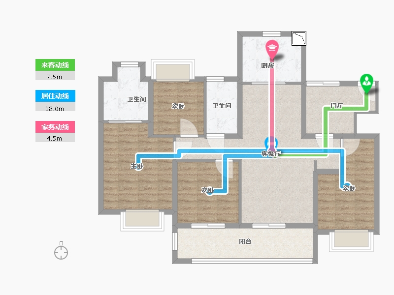 江苏省-南通市-融创·时代中心-102.00-户型库-动静线