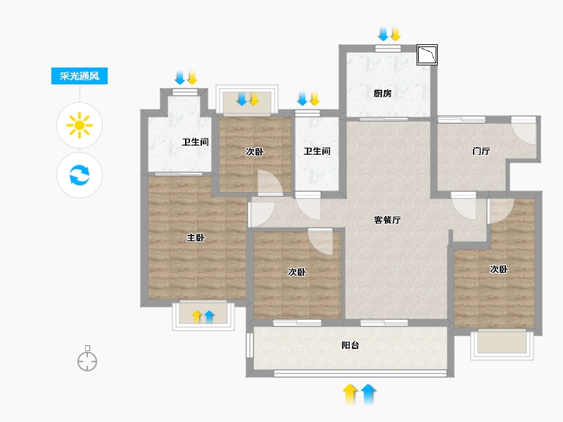 江苏省-南通市-融创·时代中心-102.00-户型库-采光通风