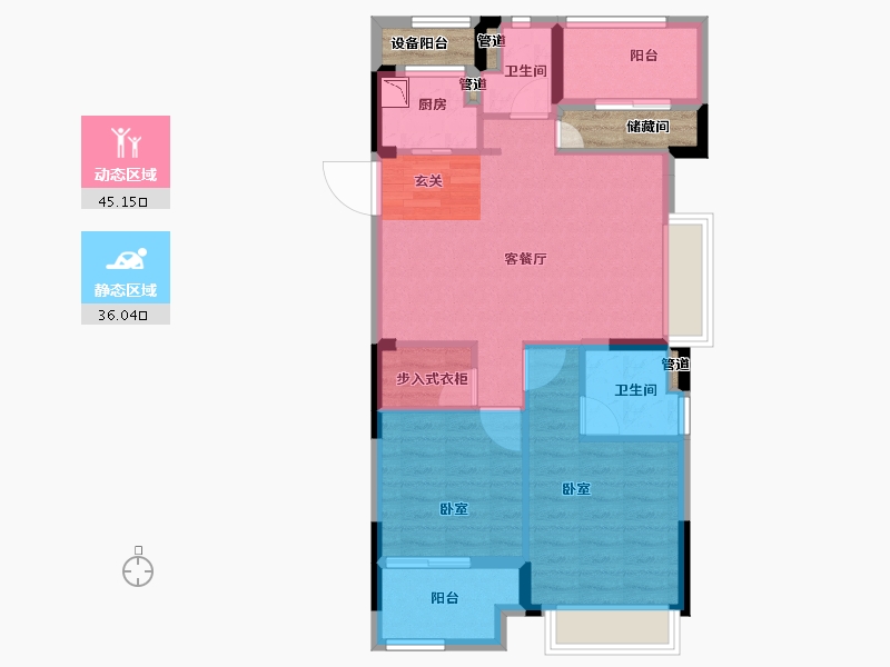 浙江省-湖州市-金成首品-77.61-户型库-动静分区