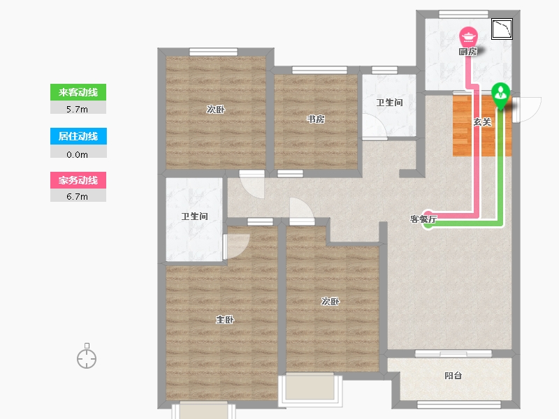 江苏省-淮安市-昌兴壹城-104.77-户型库-动静线