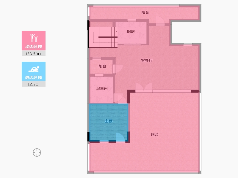 江苏省-南通市-蓝城·南通桃李春风-132.00-户型库-动静分区