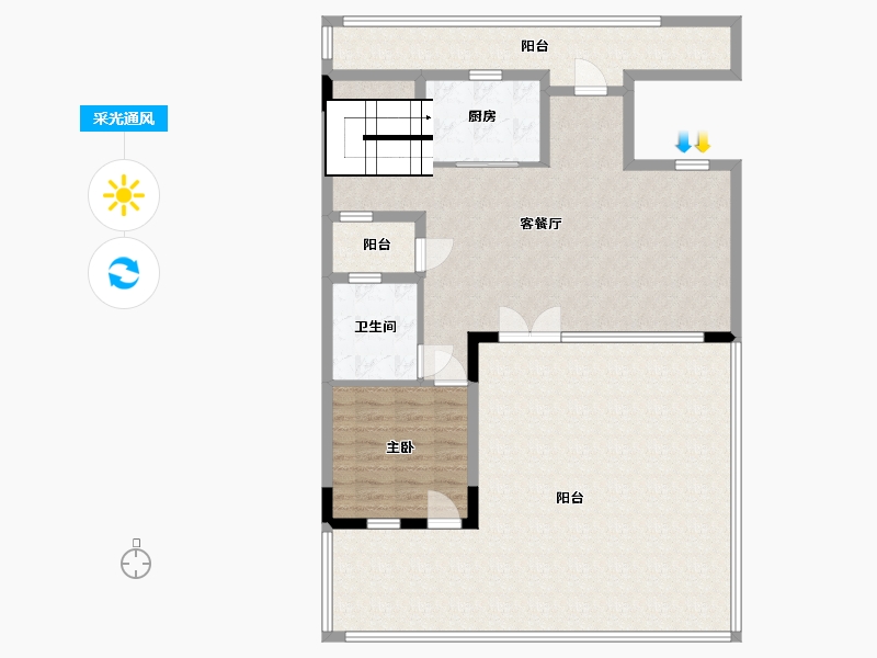 江苏省-南通市-蓝城·南通桃李春风-132.00-户型库-采光通风