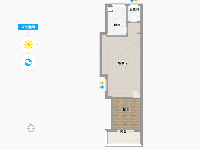 浙江省-杭州市-北樾府-53.87-户型库-采光通风