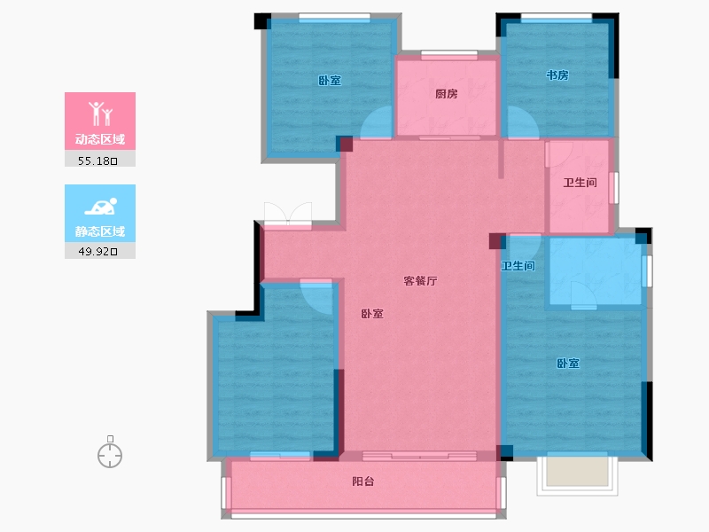 安徽省-淮南市-三巽·文华东郡-94.01-户型库-动静分区