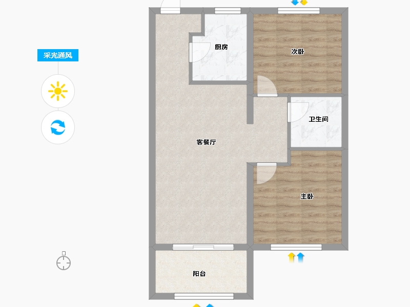 江苏省-徐州市-睢宁东城名郡-68.00-户型库-采光通风