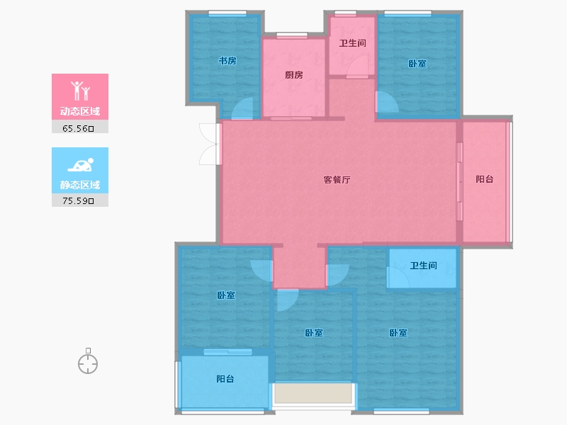 浙江省-金华市-明都星耀城-128.82-户型库-动静分区