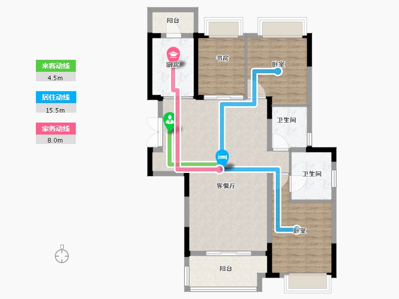 安徽省-合肥市-金科半岛壹号-102.00-户型库-动静线