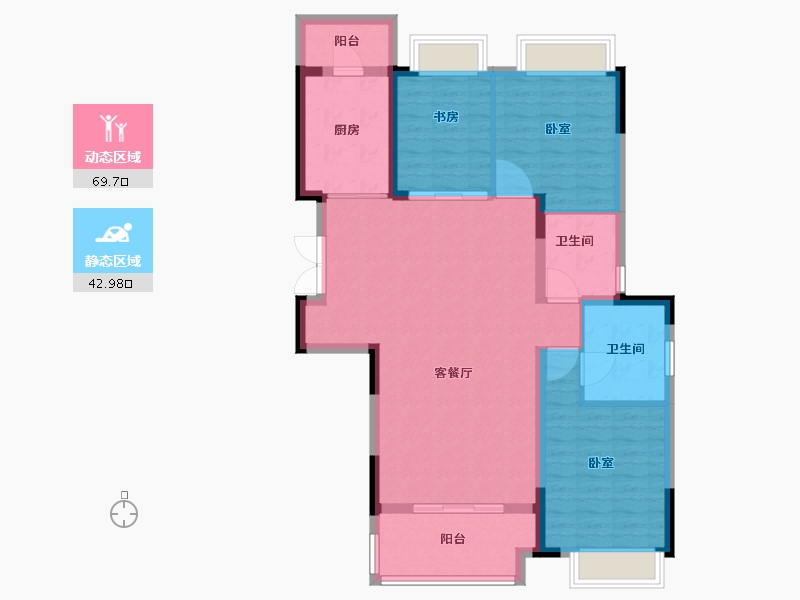 安徽省-合肥市-金科半岛壹号-102.00-户型库-动静分区