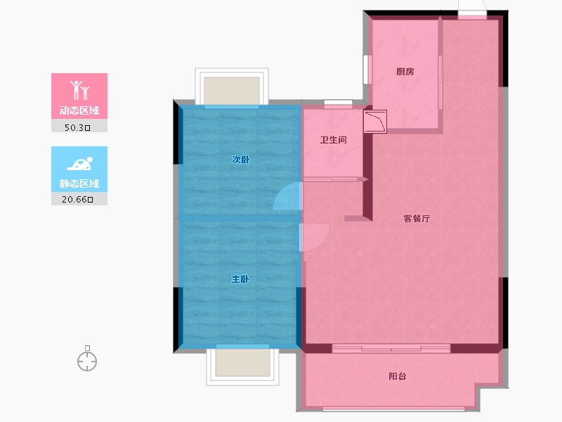 江苏省-南通市-碧桂园桃李江山-64.00-户型库-动静分区