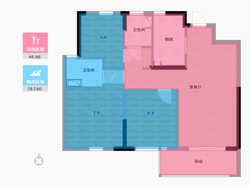 浙江省-宁波市-海风四季-78.00-户型库-动静分区