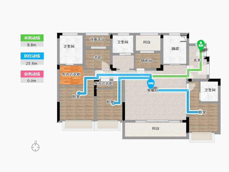 浙江省-湖州市-保利甲第风华府-134.00-户型库-动静线