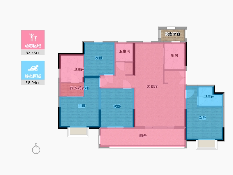 江苏省-南通市-圆融玺悦-130.01-户型库-动静分区