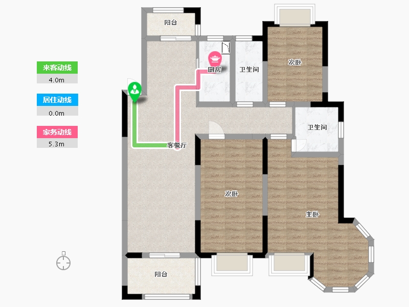 江苏省-淮安市-御景天成花苑-106.40-户型库-动静线