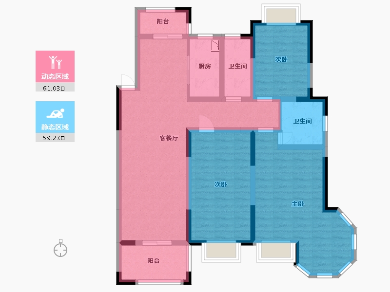 江苏省-淮安市-御景天成花苑-106.40-户型库-动静分区