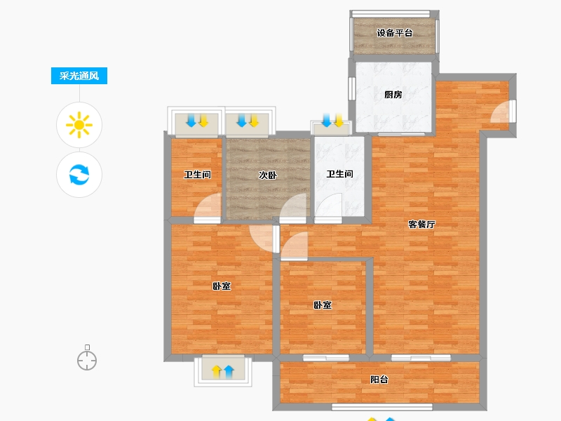 江苏省-南通市-城投·金地阅峯汇-98.00-户型库-采光通风