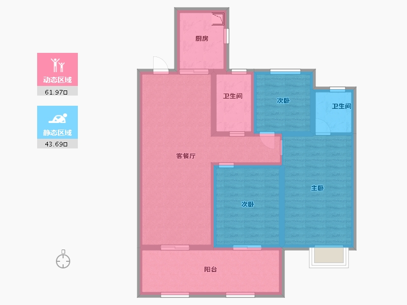 江苏省-淮安市-盱眙御景星城-93.60-户型库-动静分区