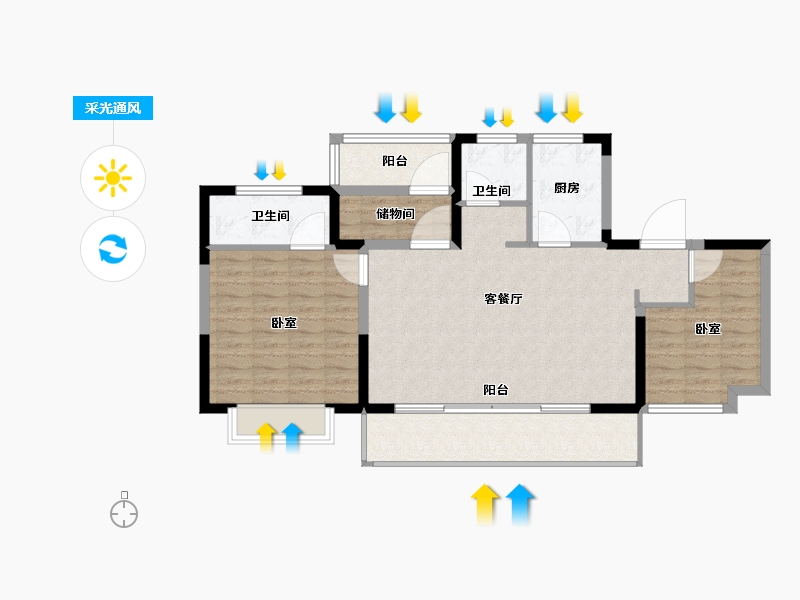 江苏省-泰州市-正太熙郡汇水-92.01-户型库-采光通风