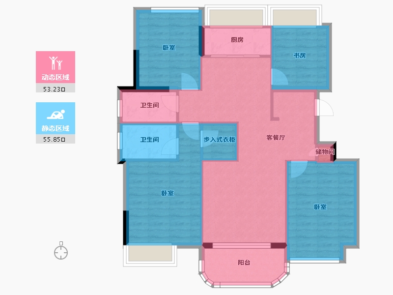 浙江省-杭州市-滨江旭辉万家之星-98.06-户型库-动静分区