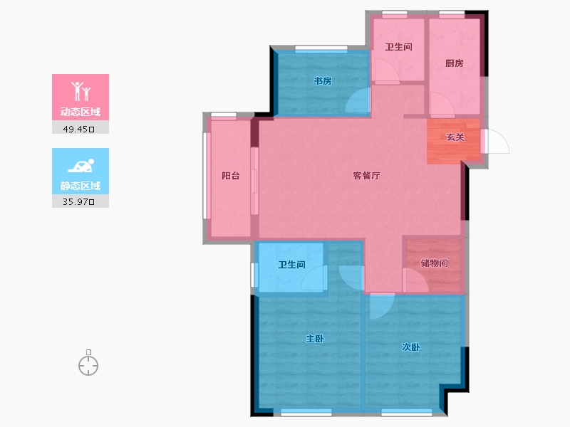 安徽省-黄山市-联佳翰林府-77.21-户型库-动静分区