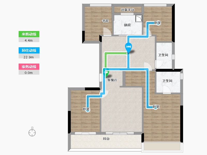 浙江省-杭州市-合景揽月臻翠府-111.53-户型库-动静线