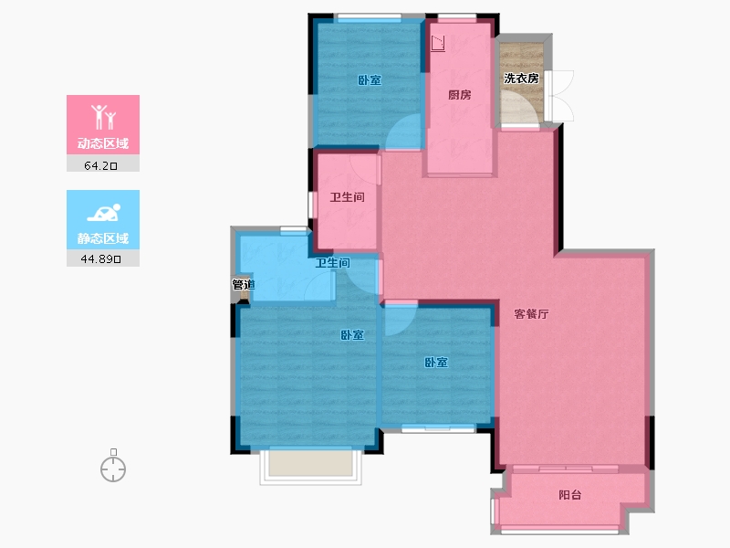 安徽省-合肥市-空港恒大时代新城-102.00-户型库-动静分区