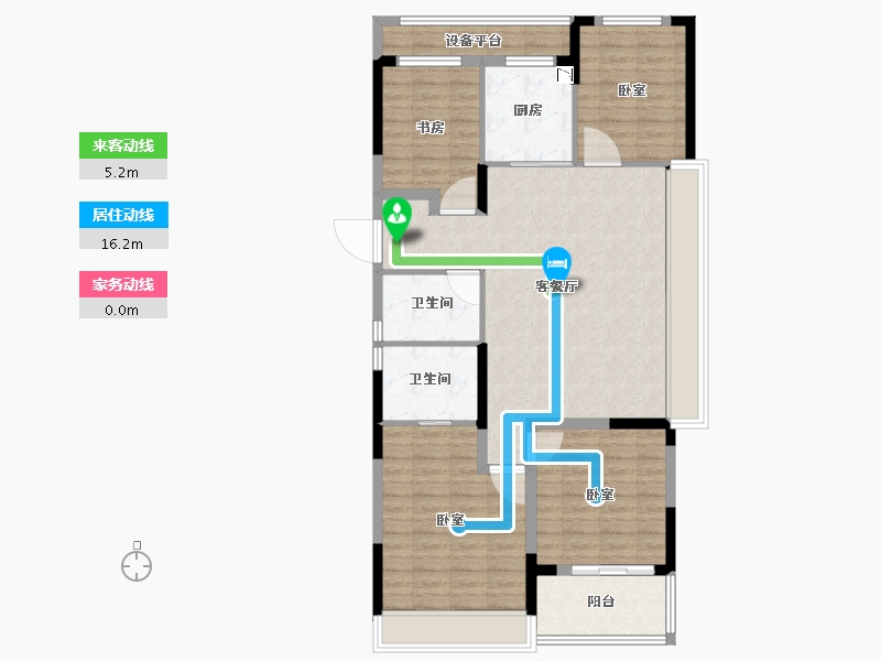 浙江省-杭州市-融信展望-106.00-户型库-动静线