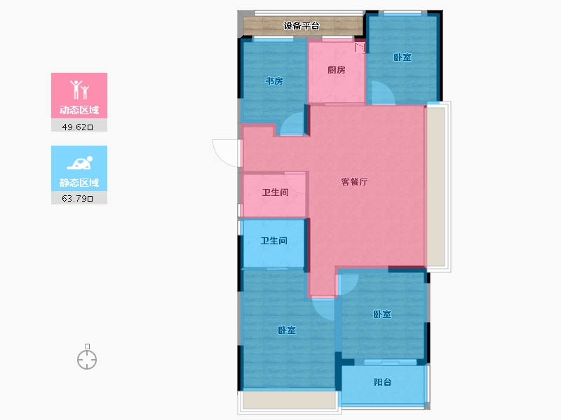 浙江省-杭州市-融信展望-106.00-户型库-动静分区