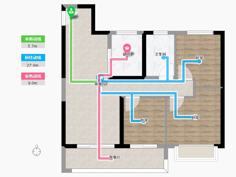 江苏省-南京市-都会澜岸-76.00-户型库-动静线