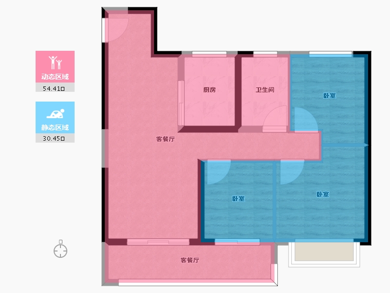 江苏省-南京市-都会澜岸-76.00-户型库-动静分区