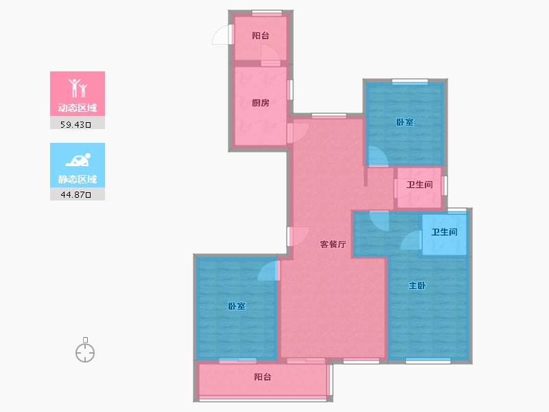 浙江省-温州市-永嘉中央公馆-92.96-户型库-动静分区