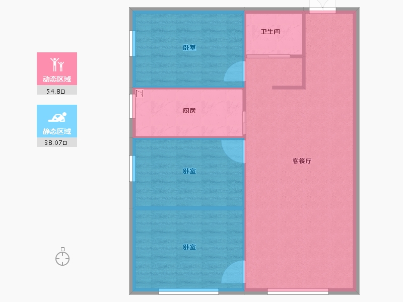 新疆维吾尔自治区-乌鲁木齐市-阳光恒昌商务公园一品苑-85.55-户型库-动静分区